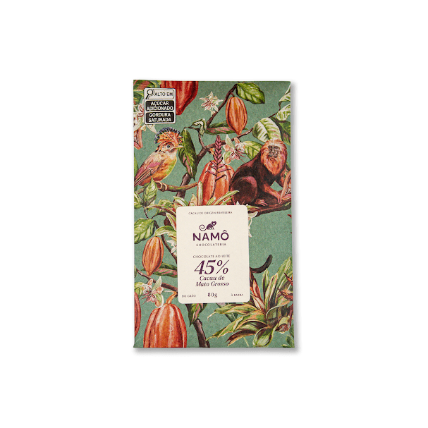 BARRA CHOCOLATE AO LEITE 45% CACAU AO LEITE 80g