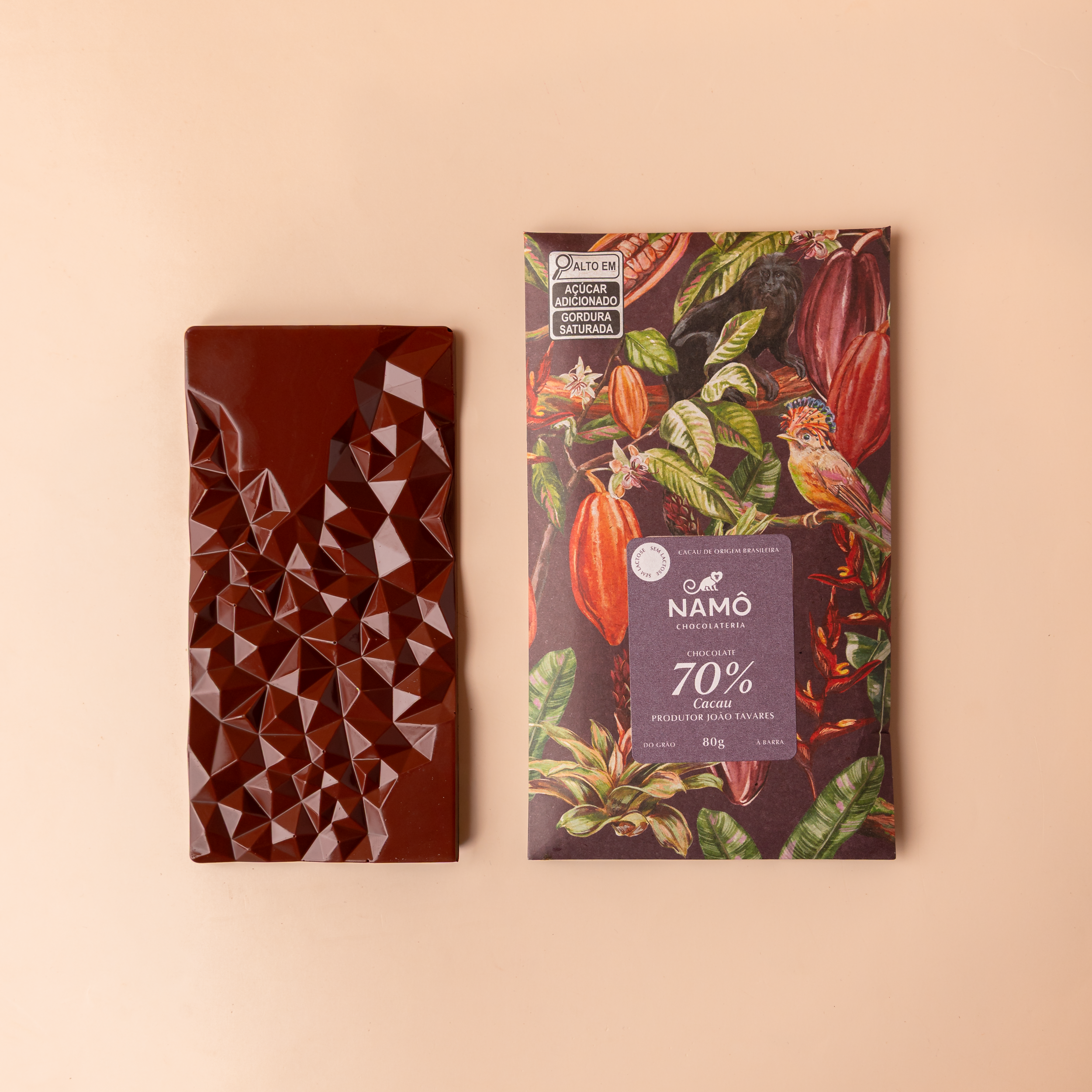BARRA CHOCOLATE 70% CACAU INTENSO JOÃO TAVARES  80G