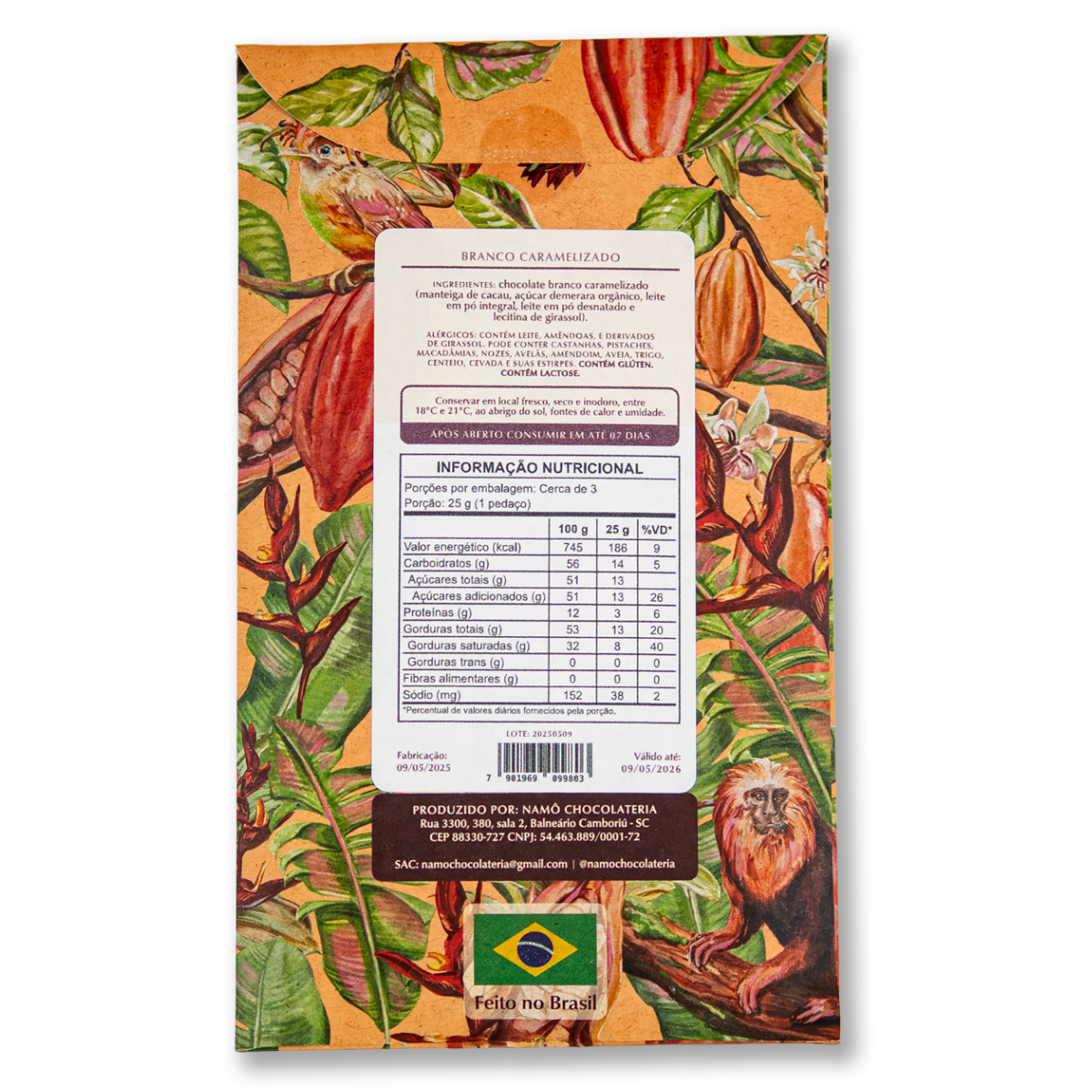 BARRA CHOCOLATE BRANCO CARAMELIZADO 80G - Imagem 2